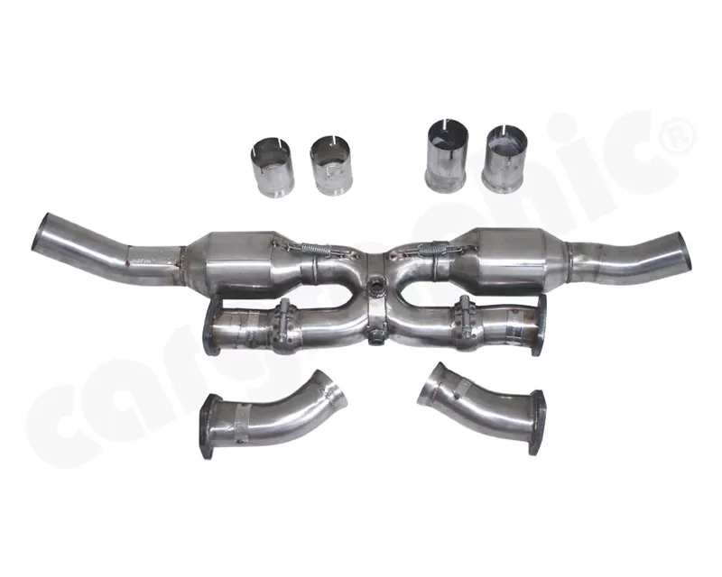 Cargraphic Catalytic Converter X-Pipe with Bischoff Flange Connection Porsche 993 93-98 - CARP93NGTKATXB