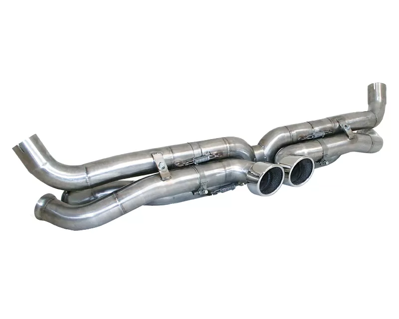Cargraphic Stainless Steel Tailpipes Center Outlet 997 GT3 Look Porsche 997.2 Turbo 3.8L 10-12 - CARP97DFIERGT3