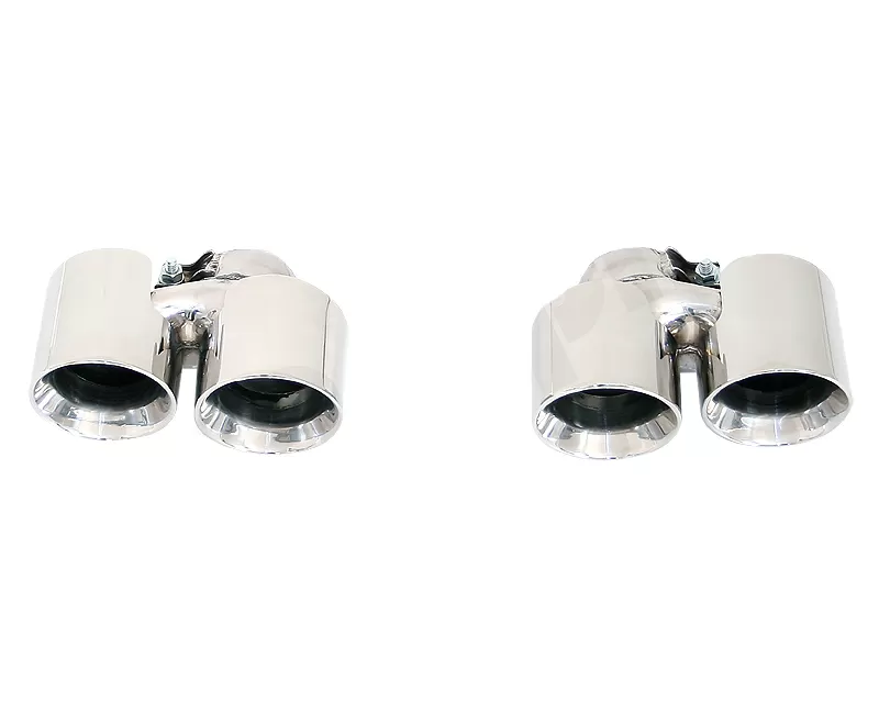 Cargraphic 89mm Polished Modena Style Exhaust Tips Porsche 997.2 Turbo 3.8L 10-12 - CARP97ERM