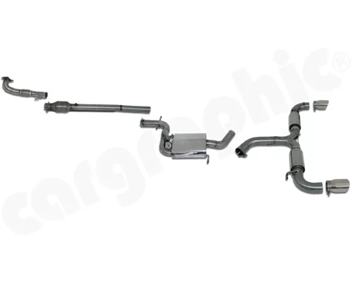 Cargraphic Turbo-Back Exhaust System with Integrate Exhaust Flap Volkswagen Golf Mk6 GTI 10-13 - CARVWG6GTITB1