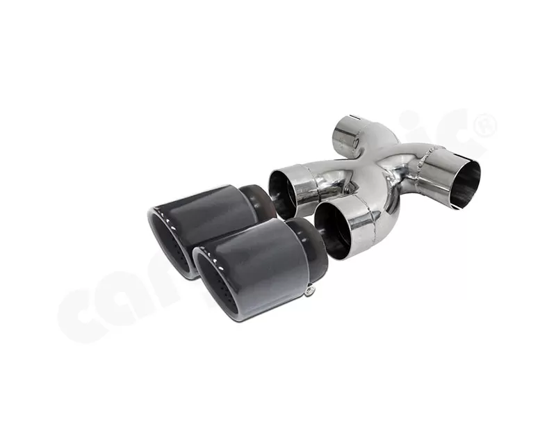 Cargraphic 2x89mm Black Enameled Double End Tailpipe X Version Porsche 981 Boxster 2013-2014 - PERP81ER35RXENA