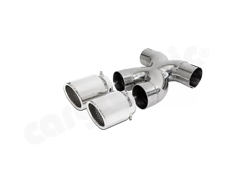 Cargraphic 2x89mm Mirror Polished Double End Tailpipes X Version Porsche 987 Cayman 2006-2013 - PERP81ER35RX
