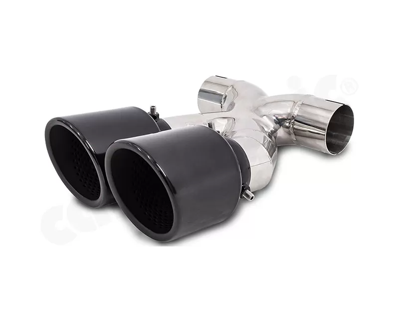 Cargraphic 2x100mm Black Enameled Double End Tailpipe X Version Porsche 981 Boxster 2013-2014 - PERP81ER40RXENA