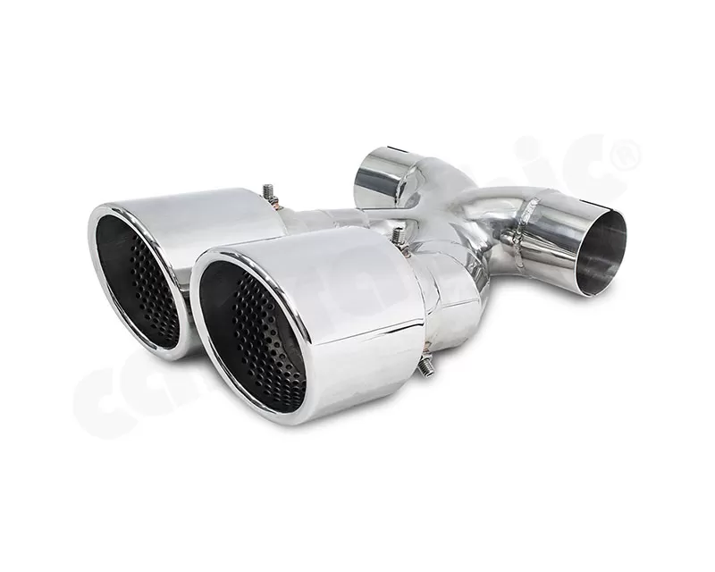 Cargraphic 2x100mm Mirror Polished Double End Tailpipes X Version Porsche 981 Boxster 2013-2014 - PERP81ER40RX