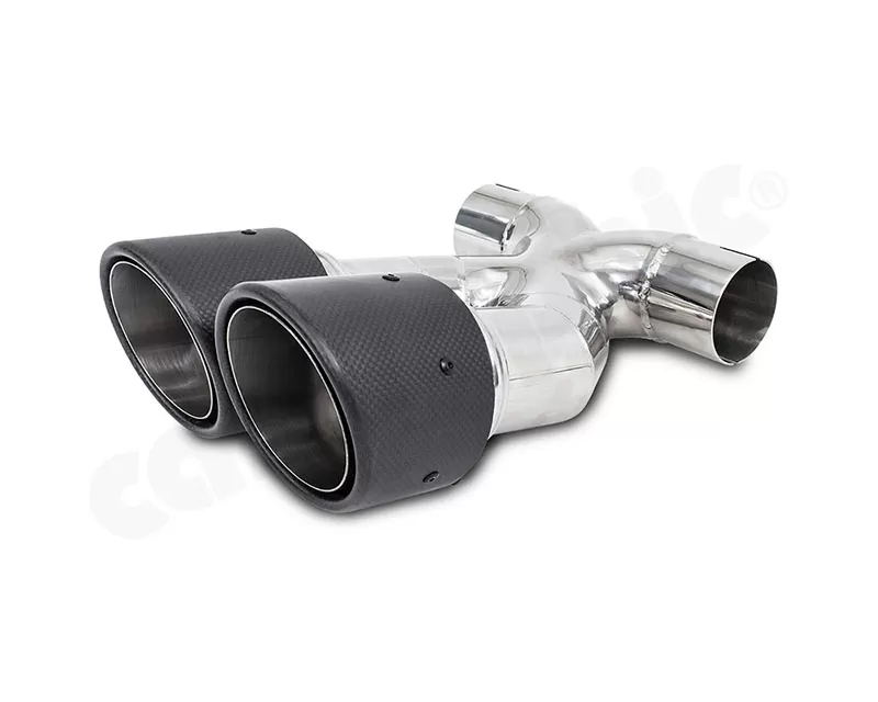 Cargraphic Sport Double-end Tailpipe 100mm | 4" inch X-pipe Porsche 987.2 Boxster | S | Spyder | Cayman | S | R 2013-2022 - PERP81ER40RXKEV