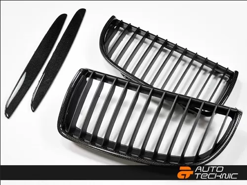 AutoTecknic Set Of Carbon Fiber Kidney Grilles BMW E90 Sedan | E91 Wagon | 3 Series 06-11 - BM-0064