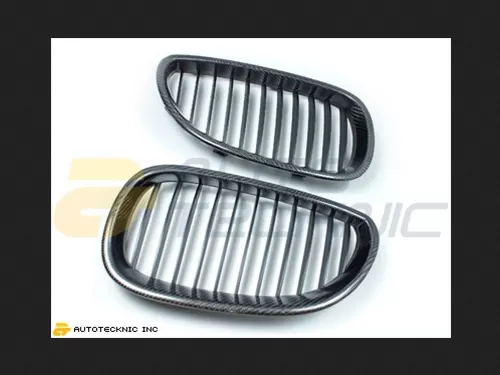 AutoTecknic Carbon Fiber Front Kidney Grilles BMW E60 Sedan | E61 Wagon | 5 Series Including M5 04-14 - BM-0068