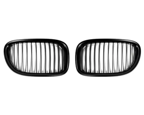 AutoTecknic Replacement Stealth Black Front Grilles BMW F01 | F02 7-Series 2007-2015 - BM-0177-SB