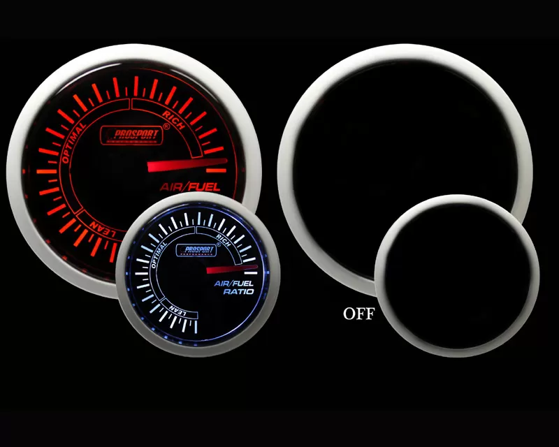 Prosport Performance Air Fuel Ratio Gauge Electrical Analog Amber | White 52mm - 216BFWAAFSM