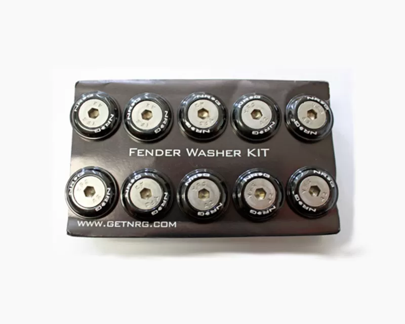 NRG Black Fender Washer Kit with Rivets for Metal Universal - FW-110BK