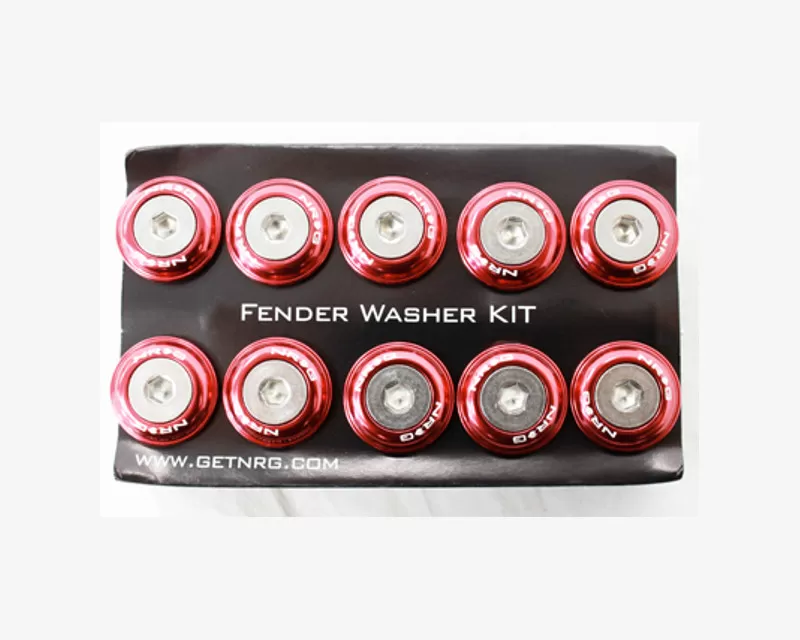 NRG Red Fender Washer Kit with Rivets for Metal Universal - FW-110RD