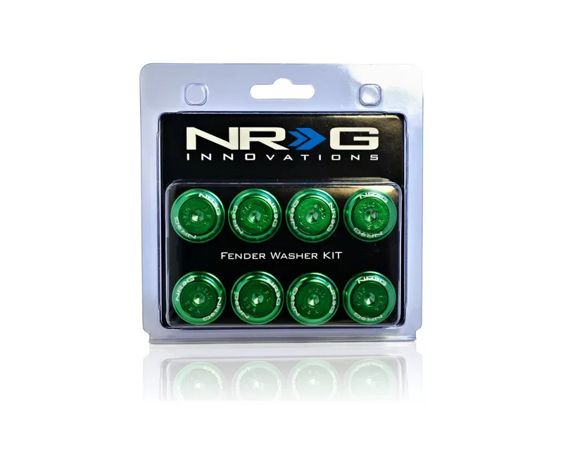 NRG Green Fender Washer Kit with Color Matched M8 Bolts Universal - FW-800GN