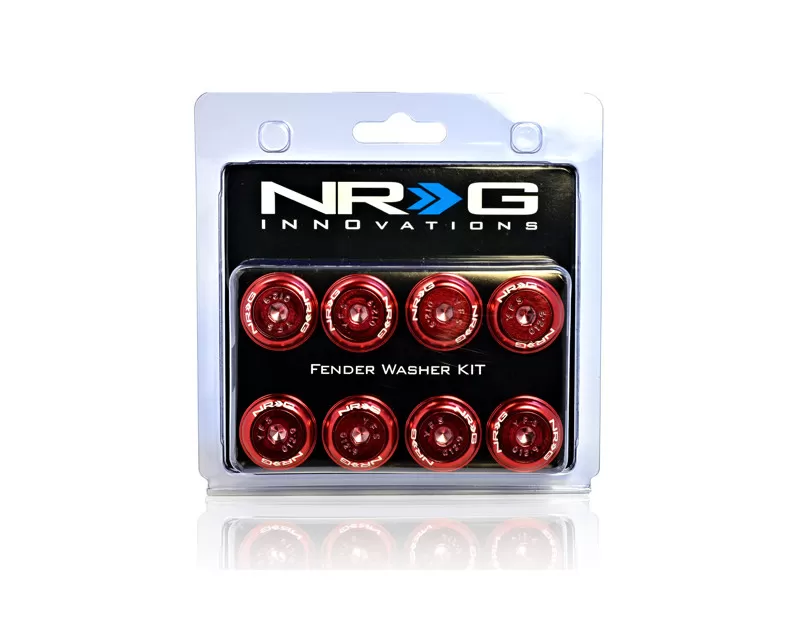 NRG Red Fender Washer Kit with Color Matched M8 Bolts Universal - FW-800RD