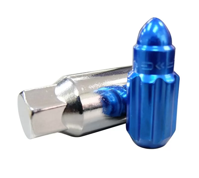 NRG 20-piece 500 Series M12 x 1.25 Steel Lug Nut Set  Bullet Shape Blue plus lock socket - LN-LS510BL-21
