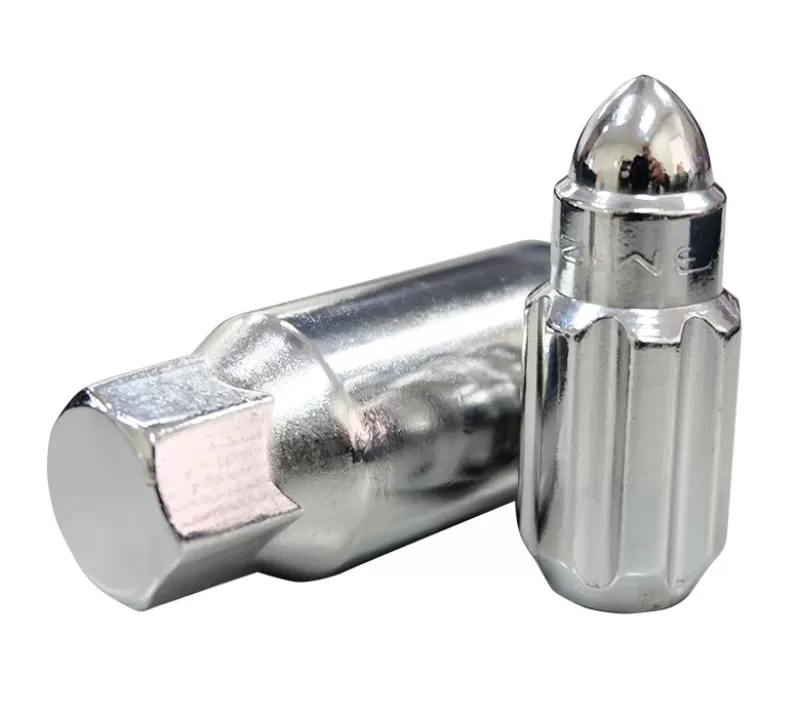 NRG 20-piece 500 Series M12 x 1.25 Steal Lug Nut Set  Bullet Shape Silver plus lock socket - LN-LS510SL-21