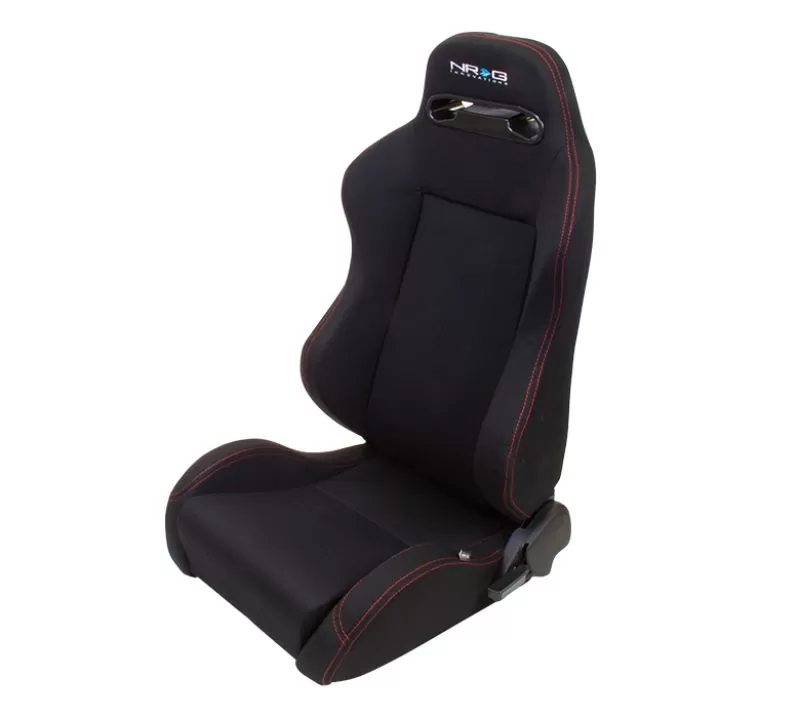 NRG Type-R Cloth Sport Seat Black with Red Stitching - RSC-200L/R