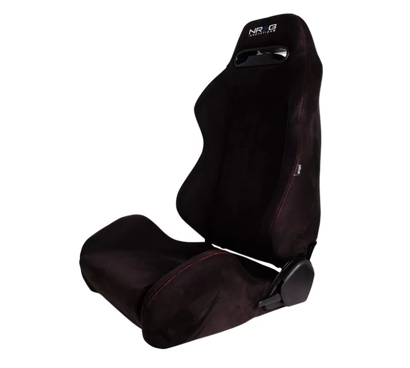NRG Type-R Sport Seat Black Suede with Red Stitching - RSC-220L/R