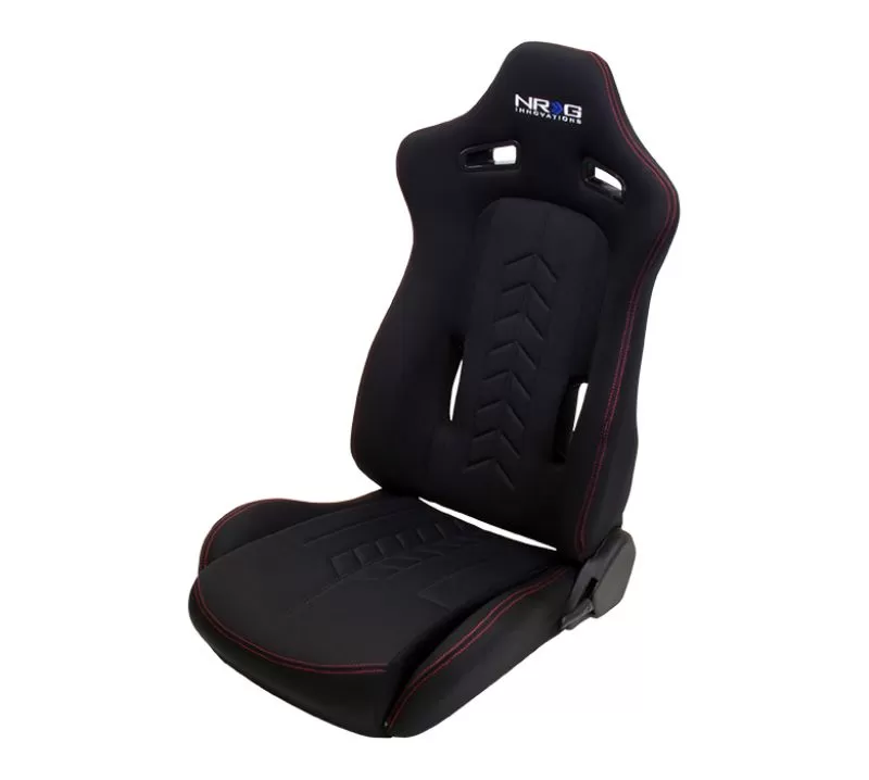 NRG The Arrow Sports Seat Black Cloth with Red Stitching - RSC-800L/R