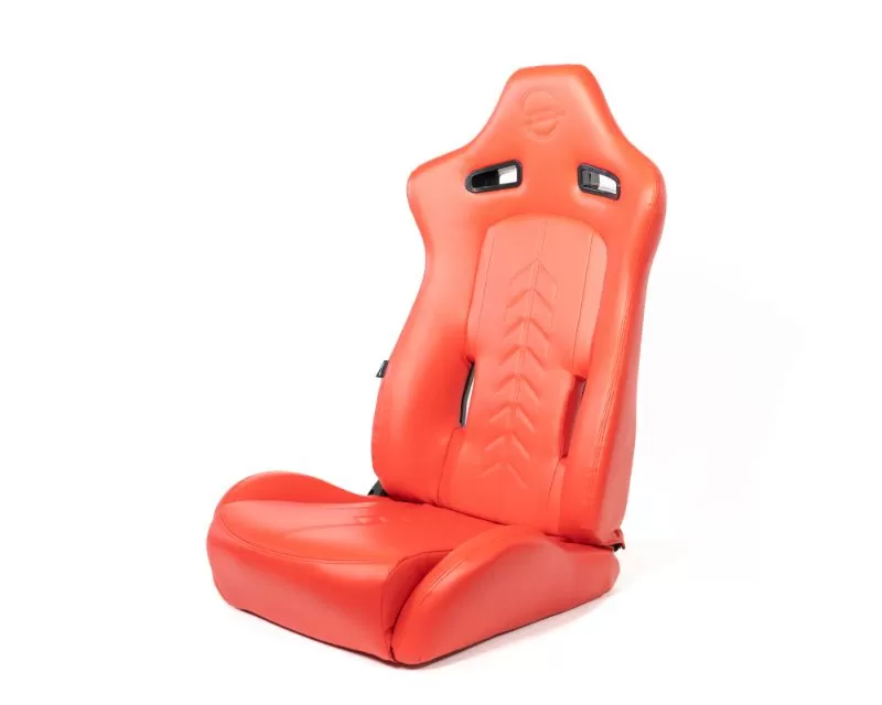 NRG The Arrow Sports Seat Vinyl  Red with Red Stitching - RSC-810RD L/R