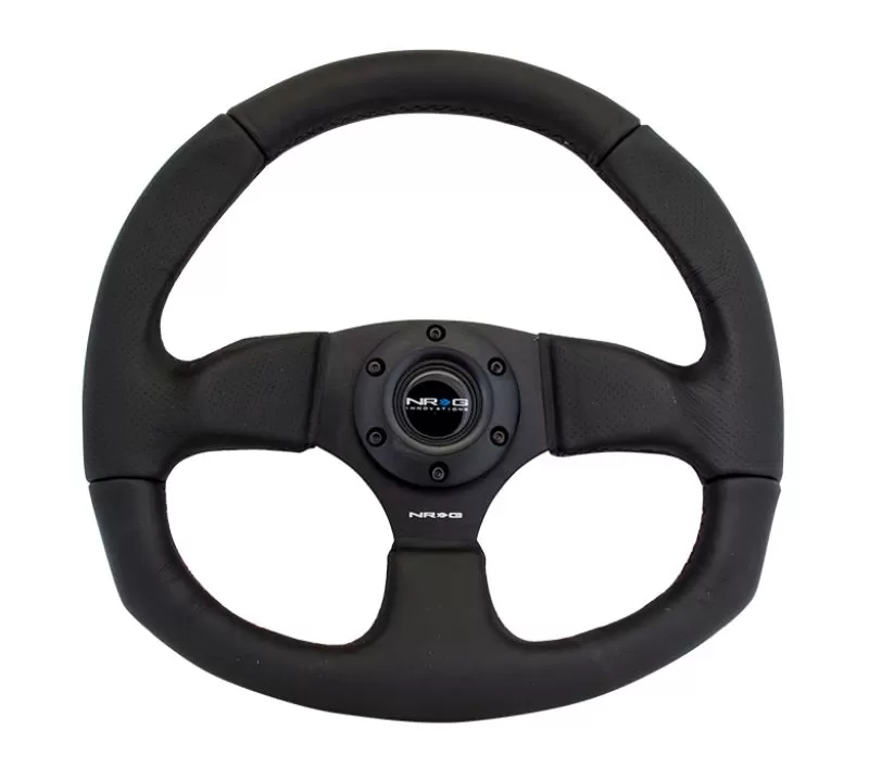 NRG Reinforced Steering Wheel Leather Steering Wheel Black Stitch - RST-009R