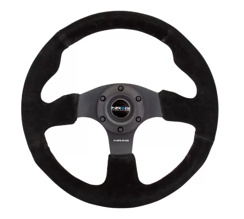 NRG Reinforced Steering Wheel 320mm Suede?? Steering Wheel Black Stitch - RST-012S
