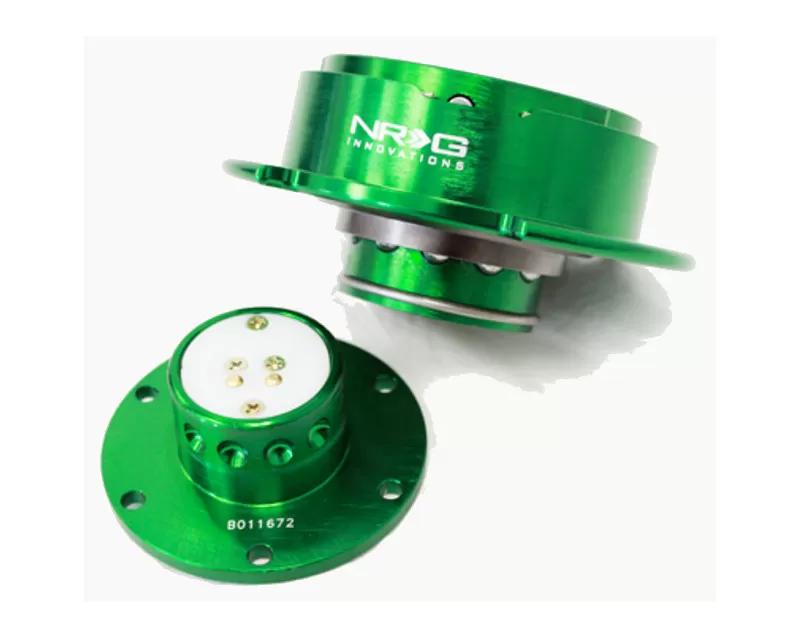 NRG Quick Release Gen 2.5 Green Body Titanium Chrome Ring - SRK-250GN