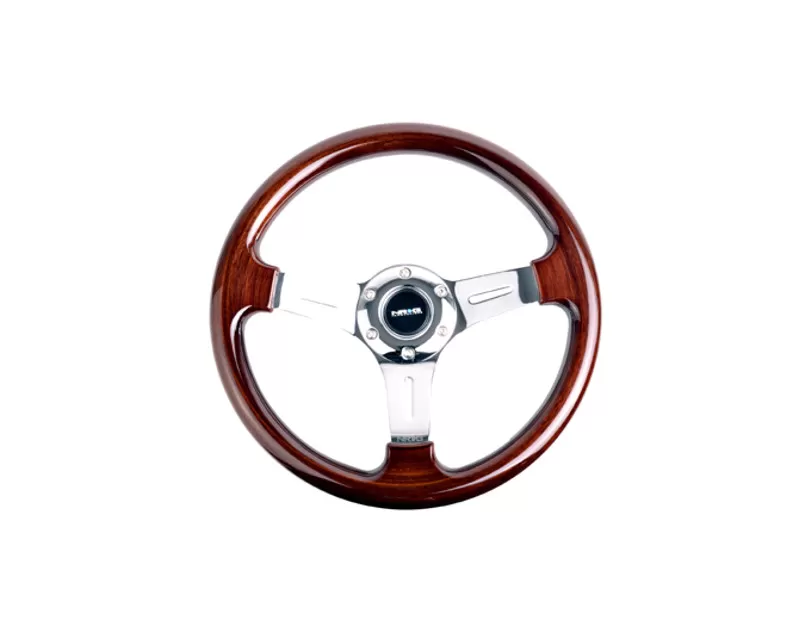 NRG Chrome 3 Spoke Center 330mm Classic Wood Grain Wheel Universal - ST-015-1CH