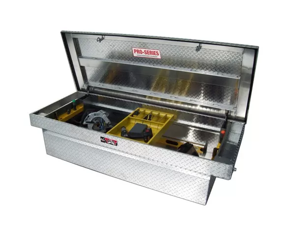 Westin Automotive Brute Pro-Series Tool Box Aluminum Full Lid Mid Size | Down Size XOver Long Bed Only - 80-RB137FL