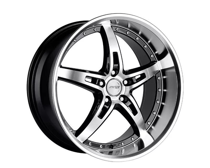 MRR GT5 Wheel 5x114.3 19x8.5 35mm Black Machine Face Lip - GT05198551435BK