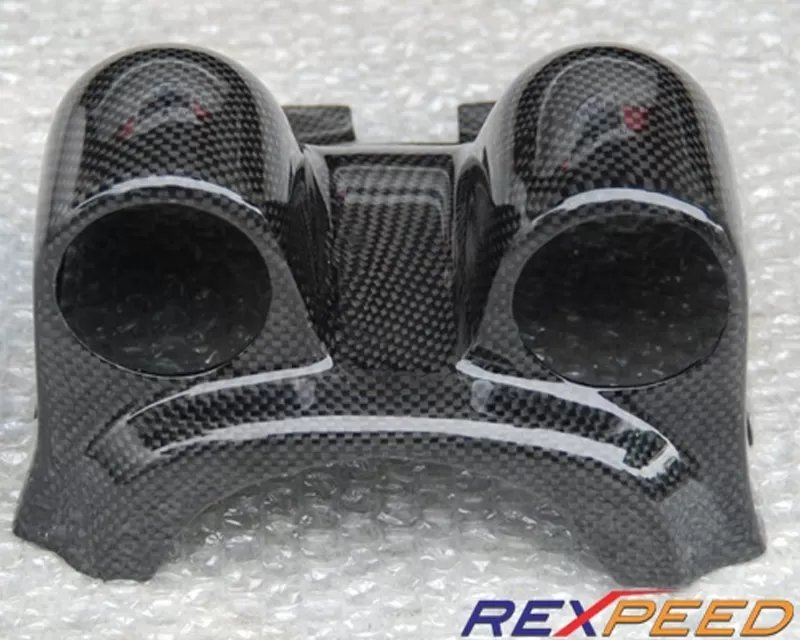 Rexpeed Carbon Fiber Steering Wheel Gauge Pod Dual Mitsubishi EVO IX 2006-2007 - R66