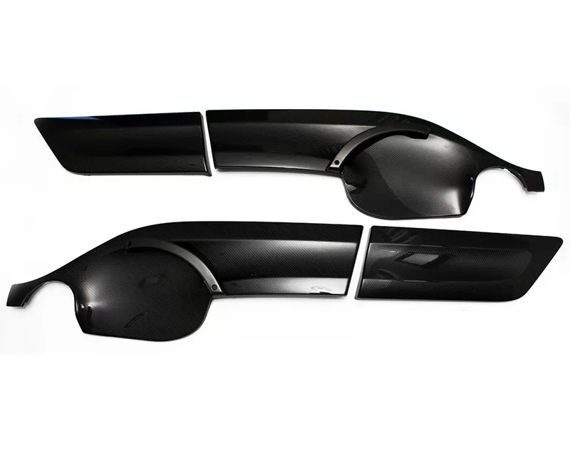 Status Gruppe 2x2 Carbon Fiber CSL Door Panel Inserts Custom Color Handles with Rear Speaker BMW 2000-2006 - SGTE46CSLDP2x2CCY