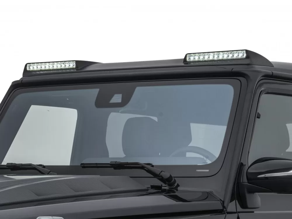BRABUS Gloss Carbon Fiber Front Roof Spoiler w/LED Bars Mercedes-Benz G500 | G550 | G63 AMG W464A 2018-2021 - 464-360-00
