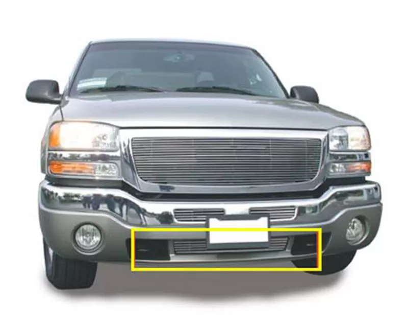 2003-2006 Sierra, 07 Classic Billet Bumper Grille, Polished, 1 Pc, Bolt-On, Between Tow Hooks - PN #25202 - 25202