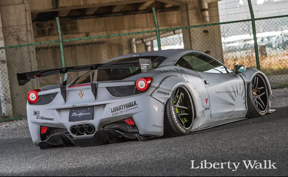 Liberty Walk Rear Wing Version 1 Dry Carbon Ferrari 458 Italia 10-15 - LW-458Italia-0015