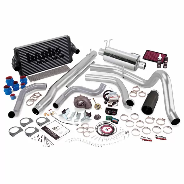 Banks Power Black Tip PowerPack Bundle Complete Power System W/Single Exit Exhaust Ford F250 | F350 7.3L Automatic Transmission 1999.5-2003 - 47556-B