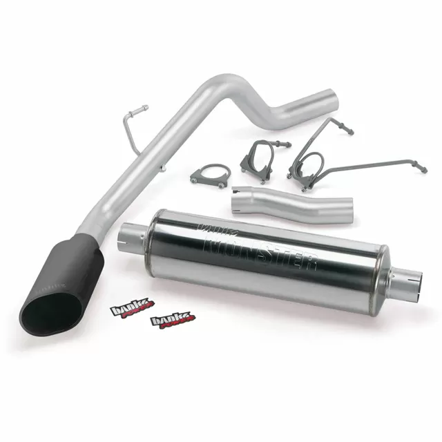 Banks Power Black Ob Round Tip Single Exit Monster Exhaust System Dodge 4.7L 1500 CCSB 2002-2003 - 48575-B