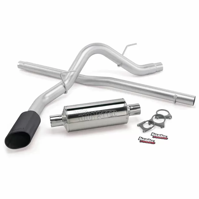 Banks Power Black Ob Round Tip Single Exit Monster Exhaust System Ford F-150 | Lincoln ECSB 2004-2008 - 48740-B