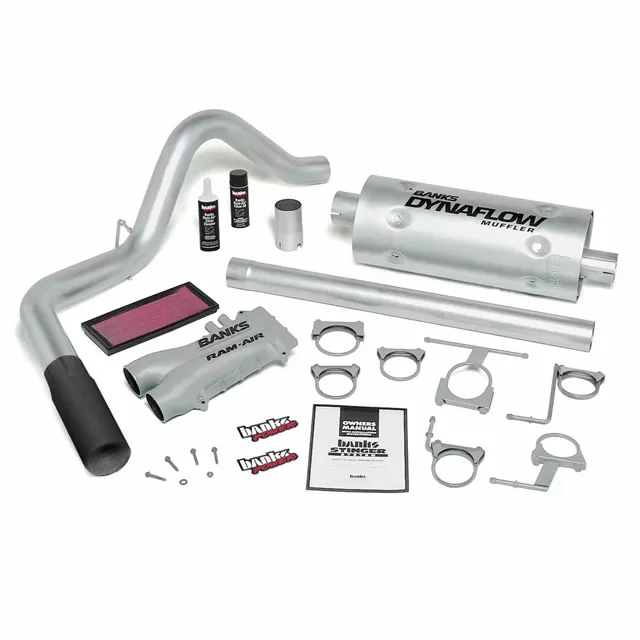Banks Power Black Tip Stinger Bundle Power System W/Single Exit Exhaust Ford 460 Extended Cab Automatic Transmission 1993-1997 - 49252-B
