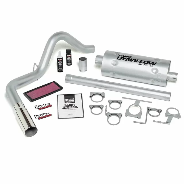 Banks Power Chrome Tip Stinger Bundle Power System W/Single Exit Exhaust Ford 460 Extended and Crew Cab 1996-1997 - 49254