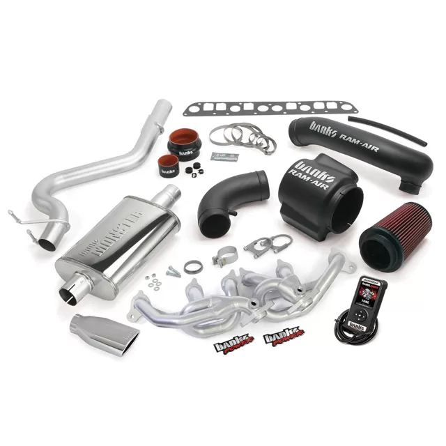 Banks Power Chrome Tip PowerPack Bundle Complete Power System W/AutoMind Programmer Jeep Wrangler 4.0L 2000-2003 - 51333