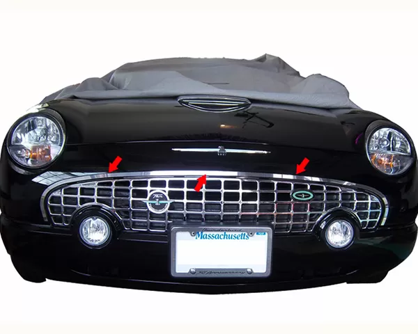 Quality Automotive Accessories 1-Piece Stainless Steel Front Grille Accent Trim Ford Thunderbird 2-Door Coupe Convertible 2002-2006 - SG43670