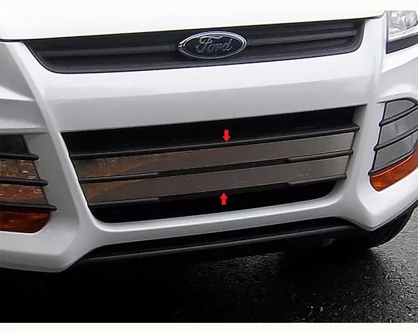 Quality Automotive Accessories 2-Piece Stainless Steel Front Grille Accent Trim Ford Escape 4-Door SUV 2013-2016 - SG53361