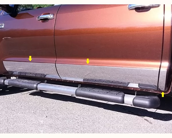 Quality Automotive Accessories 6-Piece Stainless Steel Rocker Panel Trim Lower Kit Toyota Tundra 4-Door Crew Max 2014-2020 - TH14145