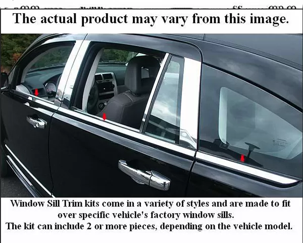 Quality Automotive Accessories 4-Piece Stainless Steel Window Sill Trim Set Subaru Legacy 4-Door Sedan 2005-2007 - WS25445