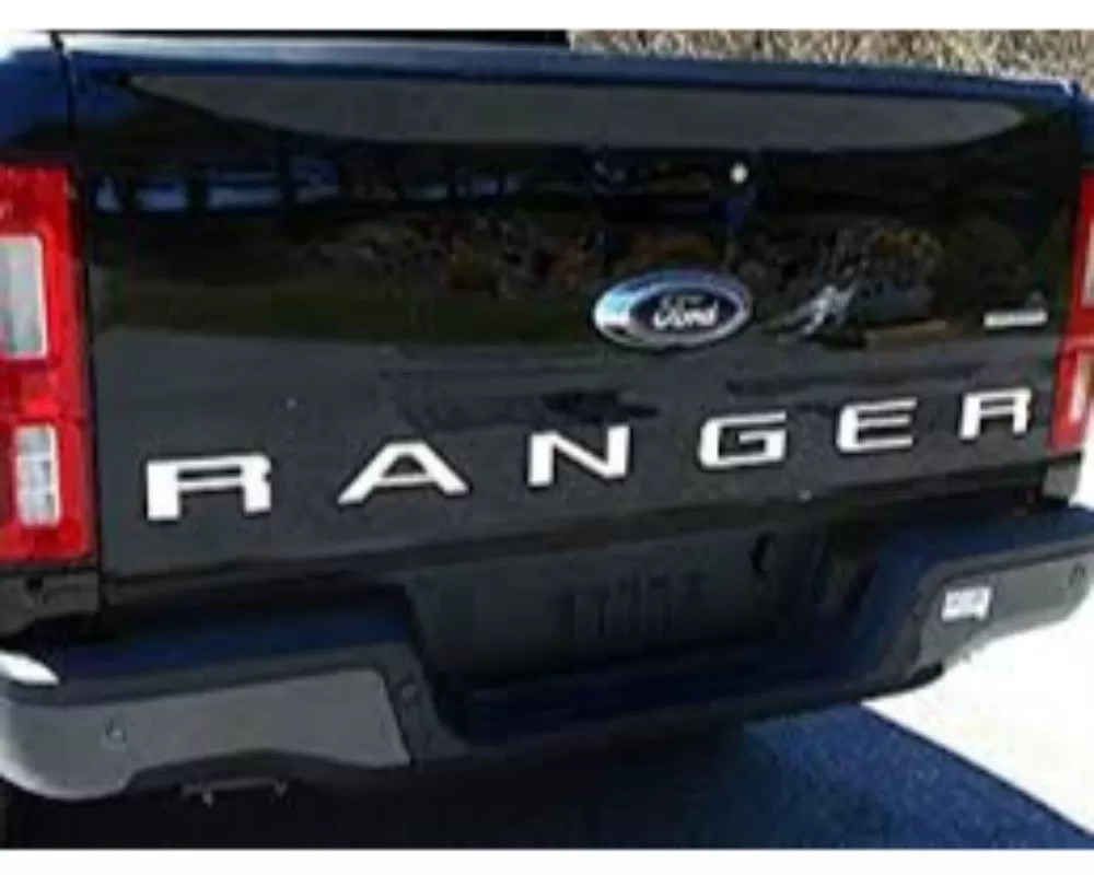 Quality Automotive Accessories 6-Piece Stainless Steel "RANGER" Tailgate Letter Insert Trim Ford Ranger 4-Door 2019-2022 - SGR59345