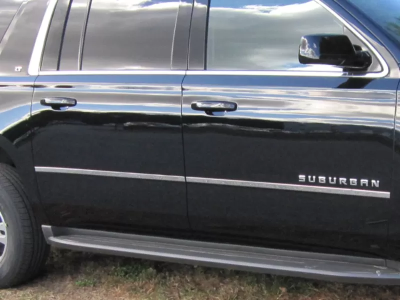 Quality Automotive Accessories 4-Piece Stainless Steel Body Molding Insert Trim Kit Chevrolet Suburban 4-Door SUV 2015-2020 - MI55198