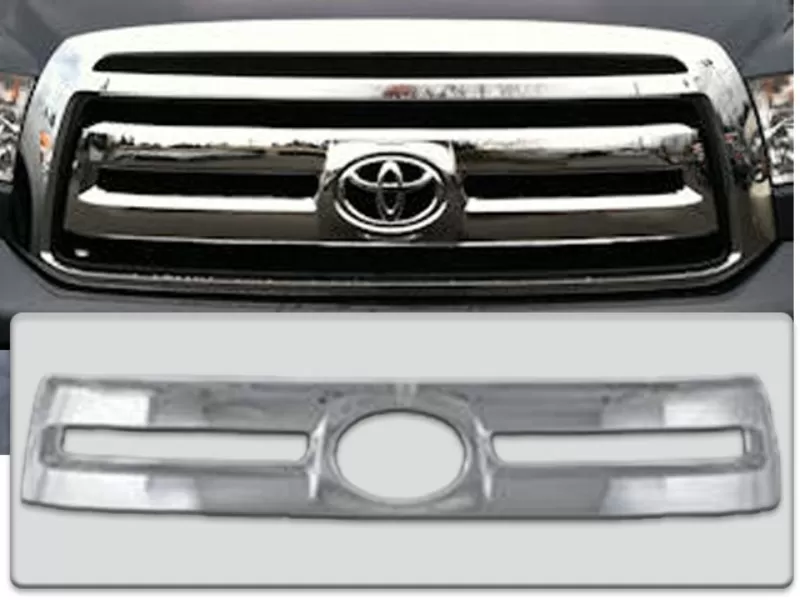 Quality Automotive Accessories 1-Piece Chrome Plated ABS plastic Grill Overlay Toyota Tundra 2-Door 4-Door Base SR SR5 2010-2013 - SGC10145