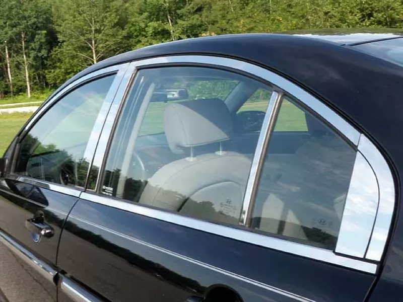 Quality Automotive Accessories 18-Piece Stainless Steel Window Trim Package Hyundai Accent 4-Door Sedan 2006-2011 - WP27365