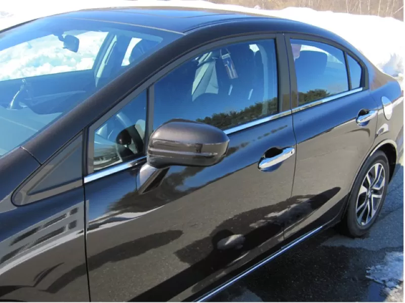 Quality Automotive Accessories 4-Piece Stainless Steel Window Sill Trim Set Honda Civic 4-Door Sedan 2012-2015 - WS12214