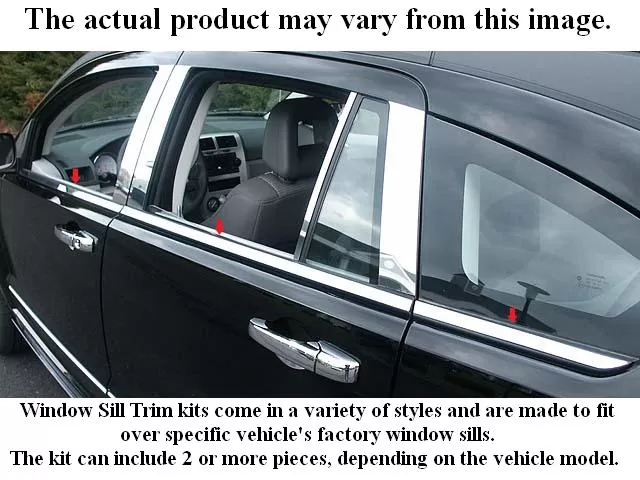 Quality Automotive Accessories 4-Piece Stainless Steel Window Sill Trim Set Chevrolet Impala 4-Door Sedan 2000-2005 - WS40135